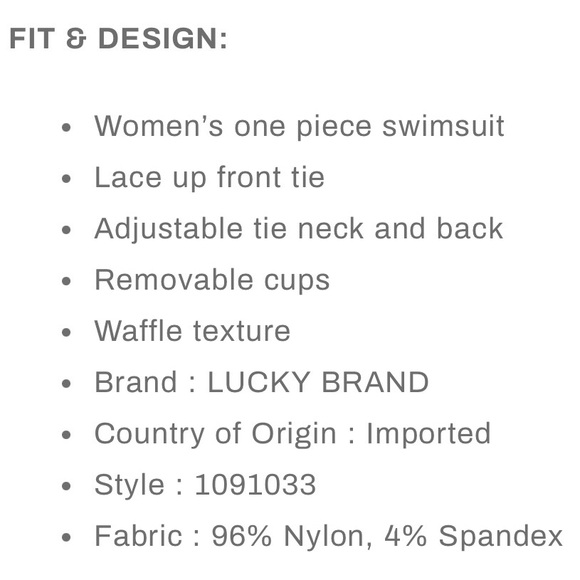 Lucky Brand Womens Golden Wave Textured Swimsuit- NWT- SZ LG - Picture 11 of 11